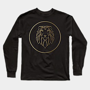 Leo Zodiac Art Gold Long Sleeve T-Shirt